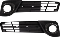 Front Bumper Lower Grille Textured + Fog Light Molding + Bezels + Brackets Left Driver & Right Passenger Side Direct Replacement Compatible With 2012-2014 Toyota Camry TO1036129