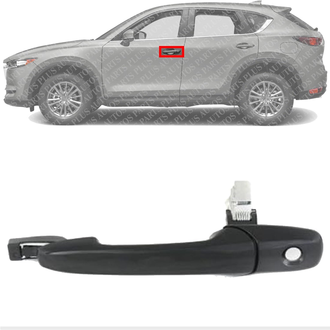 Front Exterior Door Handel Primed Left Driver Side Direct Replacement Compatible with 2003-2008 Mazda 6/2007-2015 CX-9 GJ6E59410K08