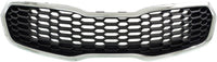 Front Grille Chrome Shell With Gray Insert Direct Replacement Compatible With 2014-2016 Kia Forte / 2014-2016 Kia Forte5 KI1200156 86350A7500
