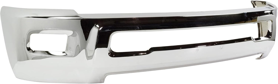 Front Bumper Chrome Steel Without Parking Aid Sensor Holes Direct Replacement Compatible With 2010-2018 Dodge Ram 2500/3500 CH1002390 68045698AB