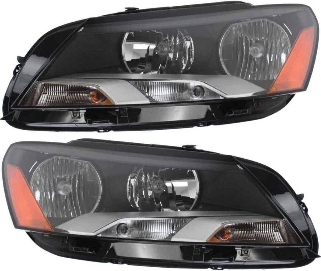 Set Of 2 Front Head Light Assembly Left Driver & Right Passenger Side Direct Replacement Compatible With 2012-2015 Volkswagen Passat VW2503148 VW2502148 561941006D 561941005D