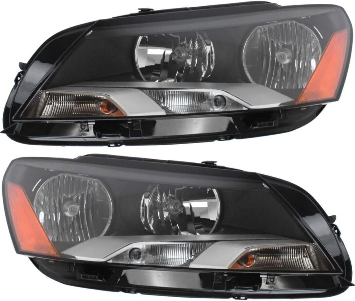 Set Of 2 Front Head Light Assembly Left Driver & Right Passenger Side Direct Replacement Compatible With 2012-2015 Volkswagen Passat VW2503148 VW2502148 561941006D 561941005D