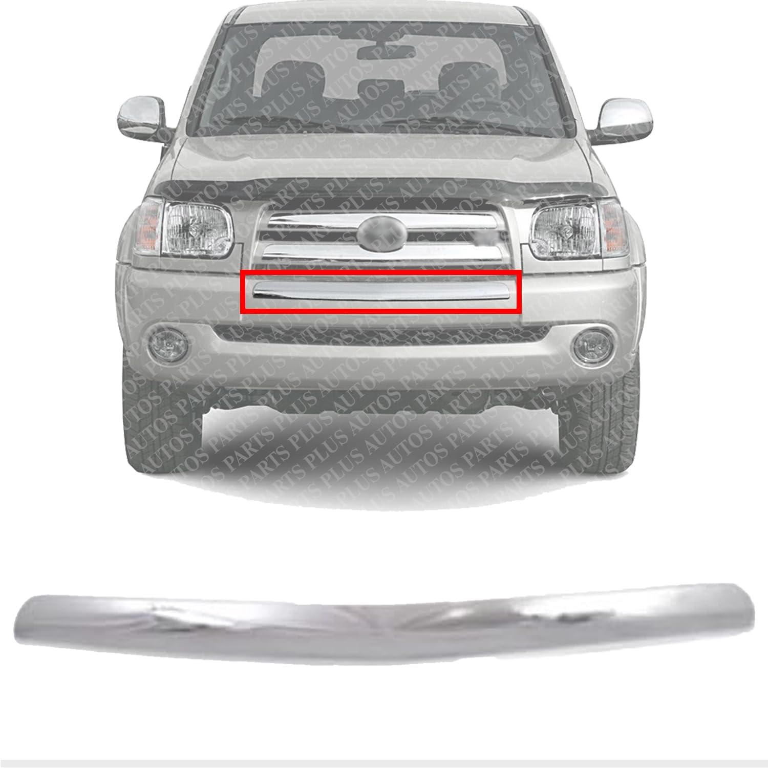 Front Bumper Lower Molding Chrome Direct Replacement Compatible With 2000-2006 Toyota Tundra TO1044109 527010C010