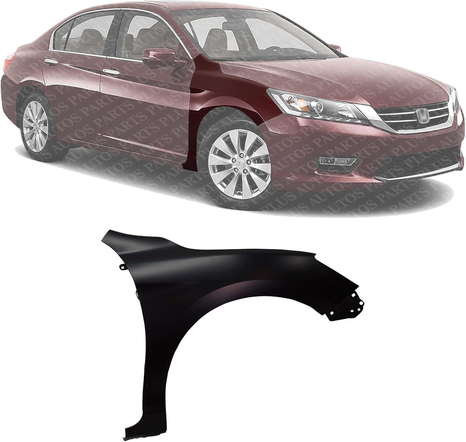 Front Fender Primed Steel Right Passenger Side Direct Replacement Compatible With 2013-2017 Honda Accord HO1241185 60211T2FA90ZZ