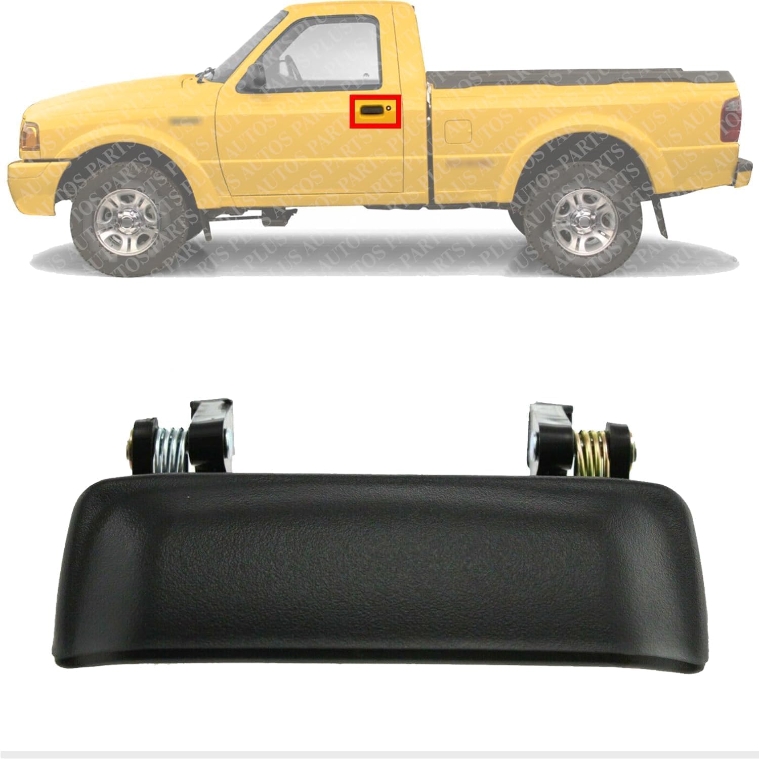 Front Door Handel Textured Left Driver Side Direct Replacement Compatible with 2001-2011 Ford Ranger / 2001-2010 Mazda Pickup FO1310134 MA1310119 2L5Z1022404BAA 1F6558420