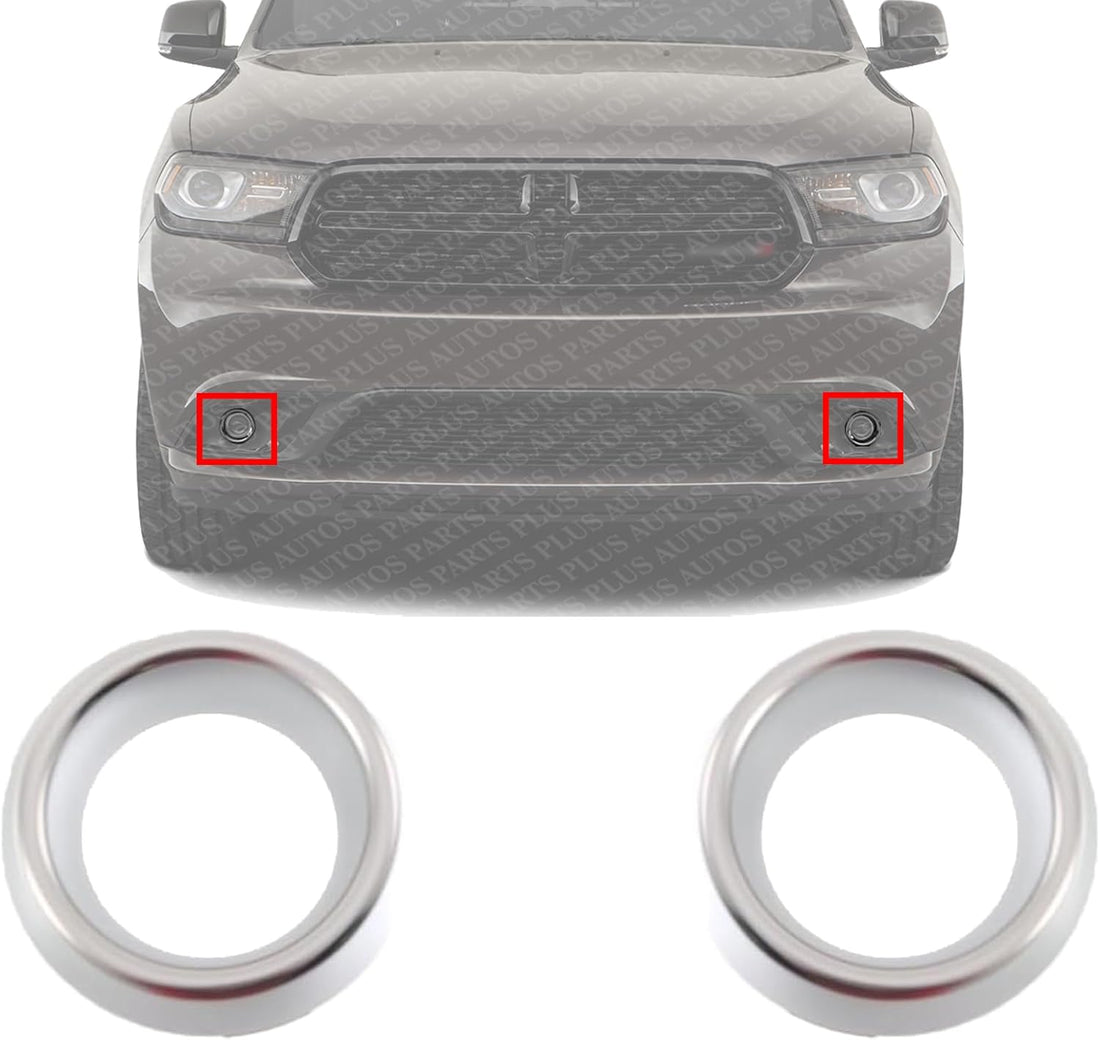 Set Of 2 Front Fog Light Inner Molding Silver Right Passenger & Left Driver Side Direct Replacement Compatible With 2014-2020 Dodge Durango CH1038183 6CH57SZ7AA