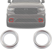 Set Of 2 Front Fog Light Inner Molding Silver Right Passenger & Left Driver Side Direct Replacement Compatible With 2014-2020 Dodge Durango CH1038183 6CH57SZ7AA
