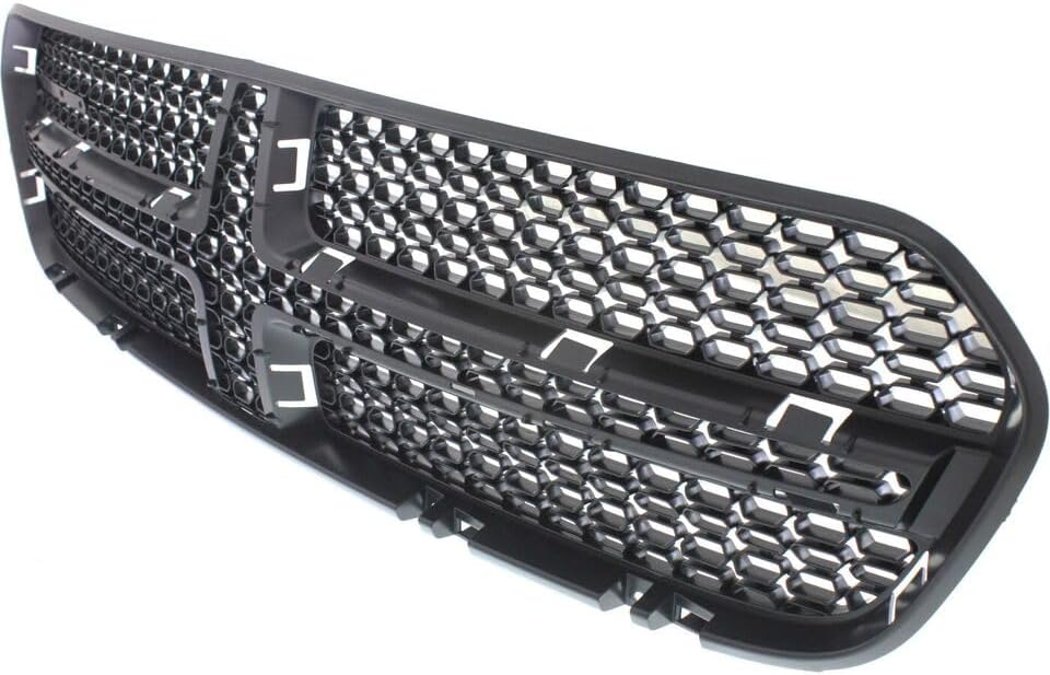 Front Grille Insert Textured With Chrome Trim Direct Replacement Compatible With 2014-2020 Dodge Durango CH1202104 5113713AB