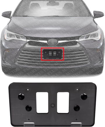 Front License Plate Bracket Textured Plastic Direct Replacement Compatible with 2015-2017 Toyota Camry TO1068129 7510106030