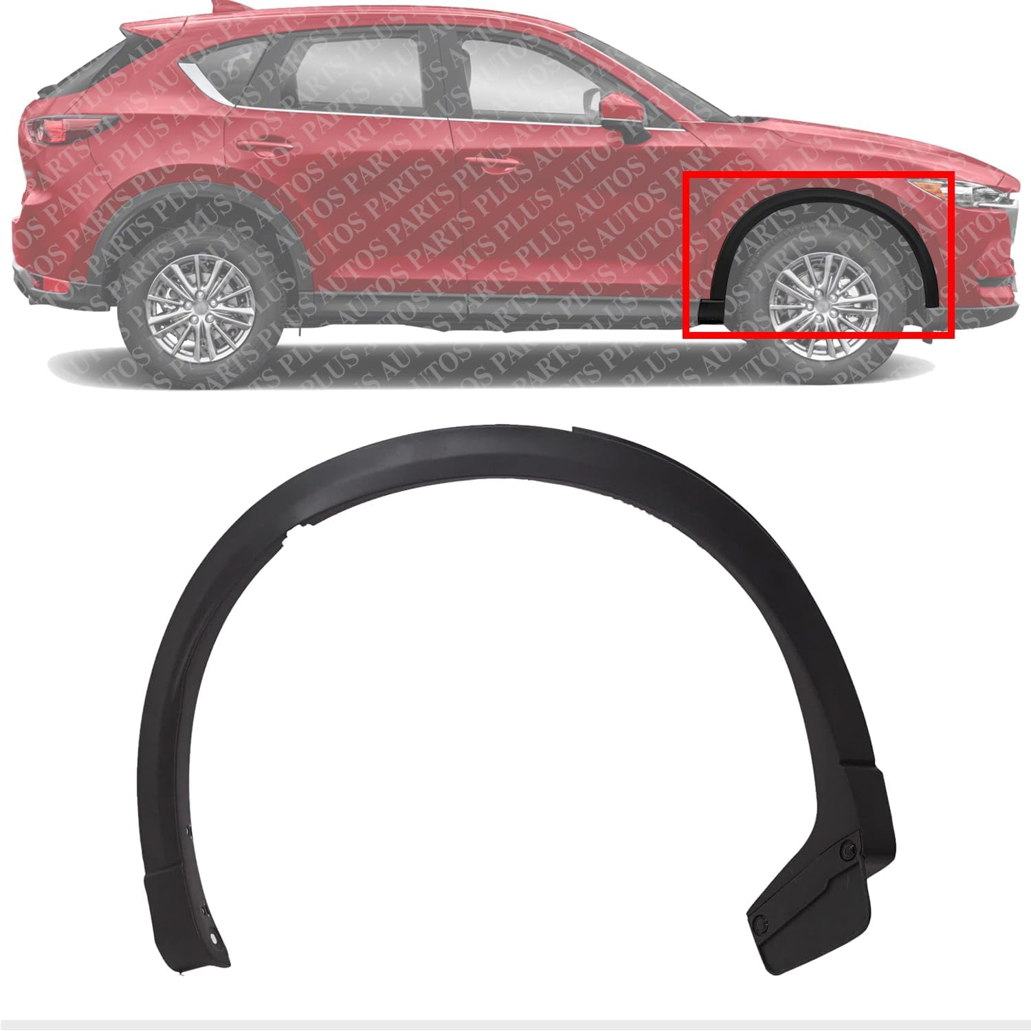 Rear Wheel Opening Molding Textured Right Passenger Side Direct Replacement Compatible with 2017-2021 Mazda CX-5 MA1791101 KB7W51W50F8N
