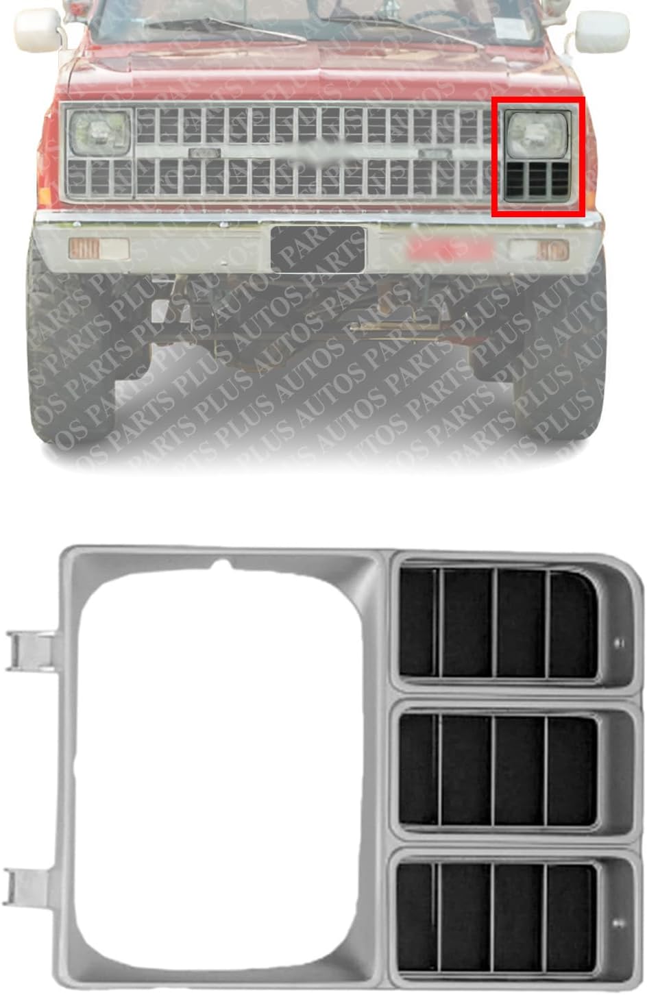 Front Headlight Door Bezel With Signal Head Lamps Left Driver Side Direct Replacement Compatible With 1981-1982 Chevrolet/Suburban C-K Series GM2512105 14021351