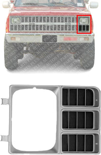 Front Headlight Door Bezel With Signal Head Lamps Left Driver Side Direct Replacement Compatible With 1981-1982 Chevrolet/Suburban C-K Series GM2512105 14021351