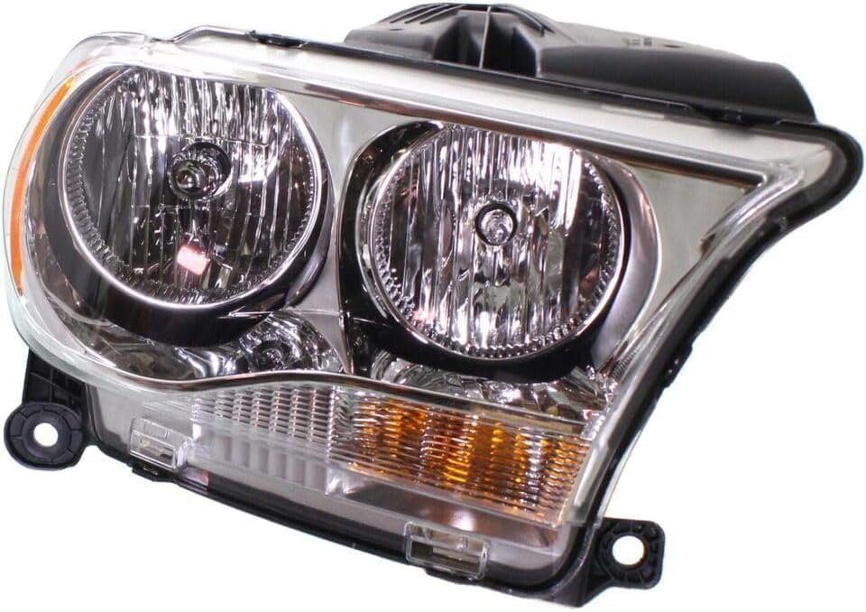 Set Of 2 Front Headlight Assembly Halogen With Chrome Interior Right Passenger & Left Driver Side Direct Replacement Compatible With 2011-2013 Dodge Durango CH2503228 CH2502228