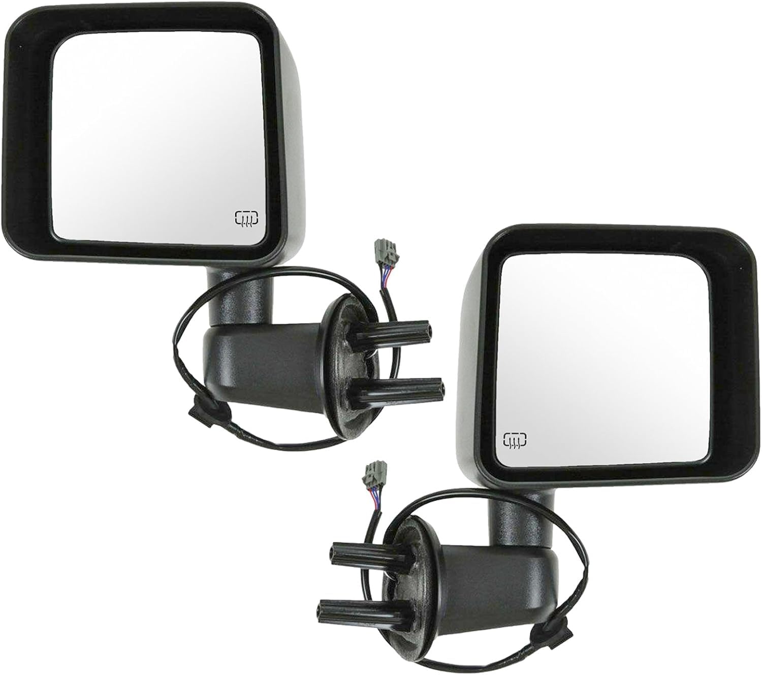 Set Of 2 Front Power Mirror Manual Folding Heated Textured Right Passenger & Left Driver Side Direct Replacement Compatible With 2011-2013 Jeep Wrangler CH1320319 CH1321319 5182175AB