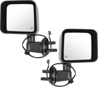 Set Of 2 Front Power Mirror Manual Folding Heated Textured Right Passenger & Left Driver Side Direct Replacement Compatible With 2011-2013 Jeep Wrangler CH1320319 CH1321319 5182175AB