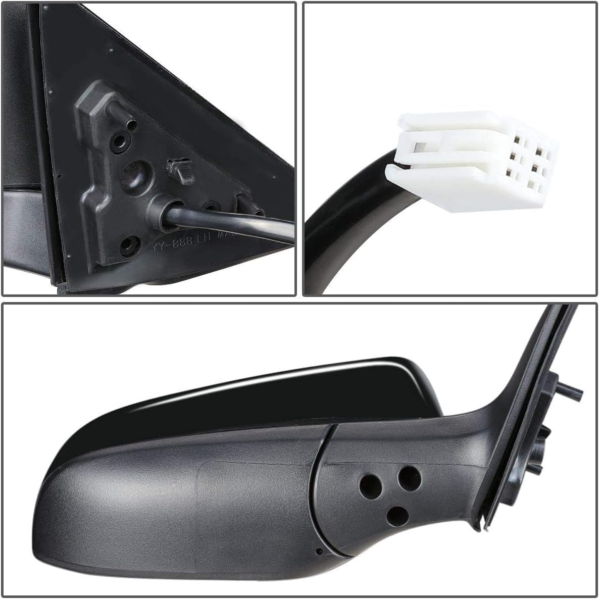 Front Power Mirror Manual Folding Heated Primed Right Passenger Side Direct Replacement Compatible With 2012-2014 Toyota Camry TO1321276 8790806410-PFM 8790806411