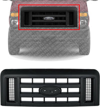 Front Grille Painted Black Shell And Insert Direct Replacement Compatible With 2008-2021 Ford Econoline Van FO1200509 8C2Z8200B