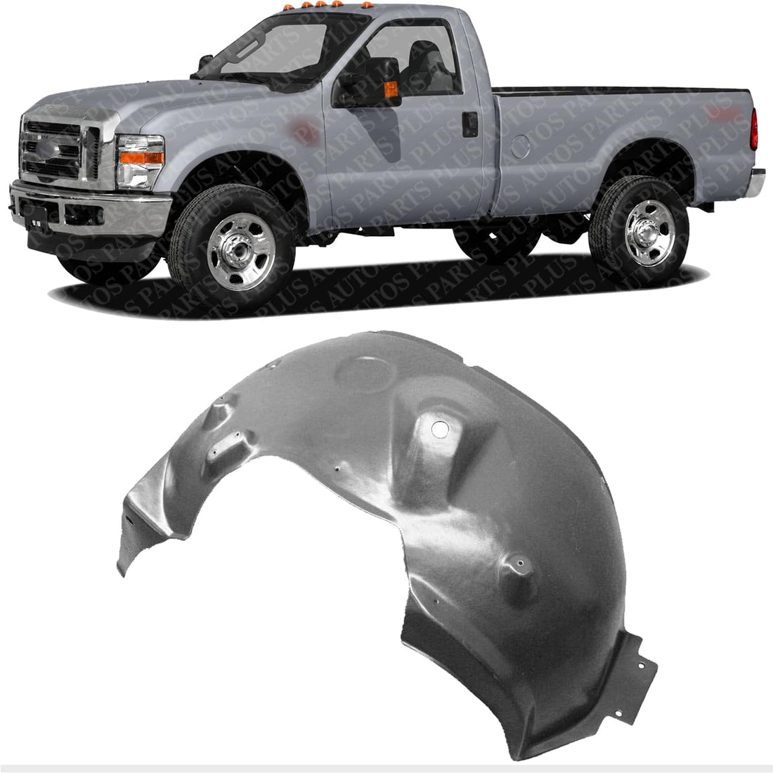 Front Fender Liner Left Driver Side Direct Replacement Compatible With 2008-2010 Ford F-Series Super Duty FO1248147 8C3Z16055D