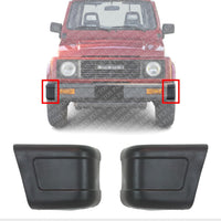 Set Of 2 Front Bumper End Cap Left Driver & Right Passenger Side Direct Replacement Compatible With 1986-1995 Suzuki Samurai SZ1005101 SZ1004101 7174183302 7174283302