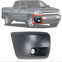 Front Bumper End Cap Primed Right Passenger Side Direct Replacement Compatible With 2007-2013 Chevrolet Silverado 1500 GM1005147 15891682