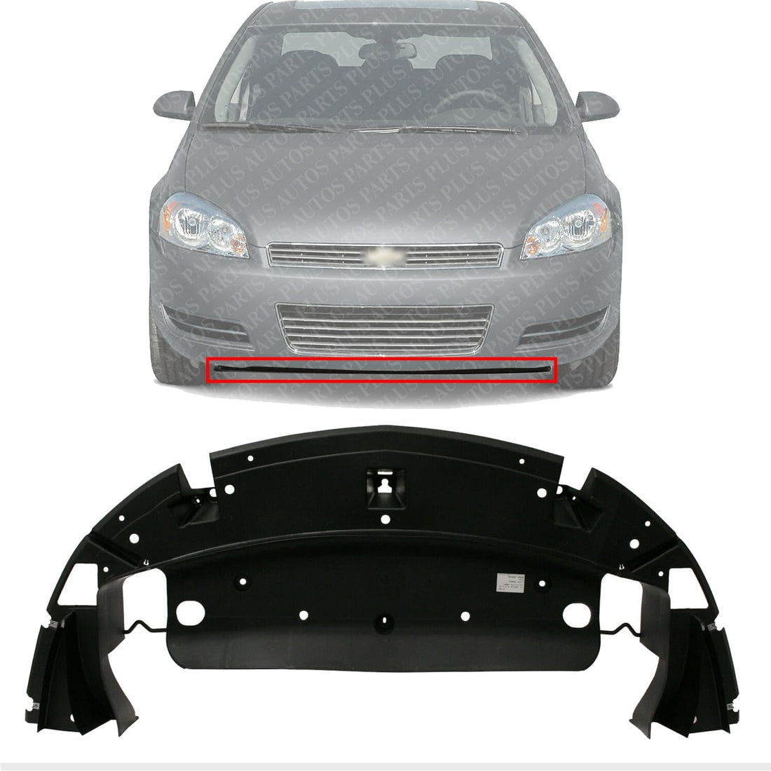 Front Lower Valance Air Deflector Textured Direct Replacement Compatible with 2006-2007 Chevrolet Monte Carlo / 2006-2013 Impala / 2014-2016 Impala Limited GM1007109 22744452