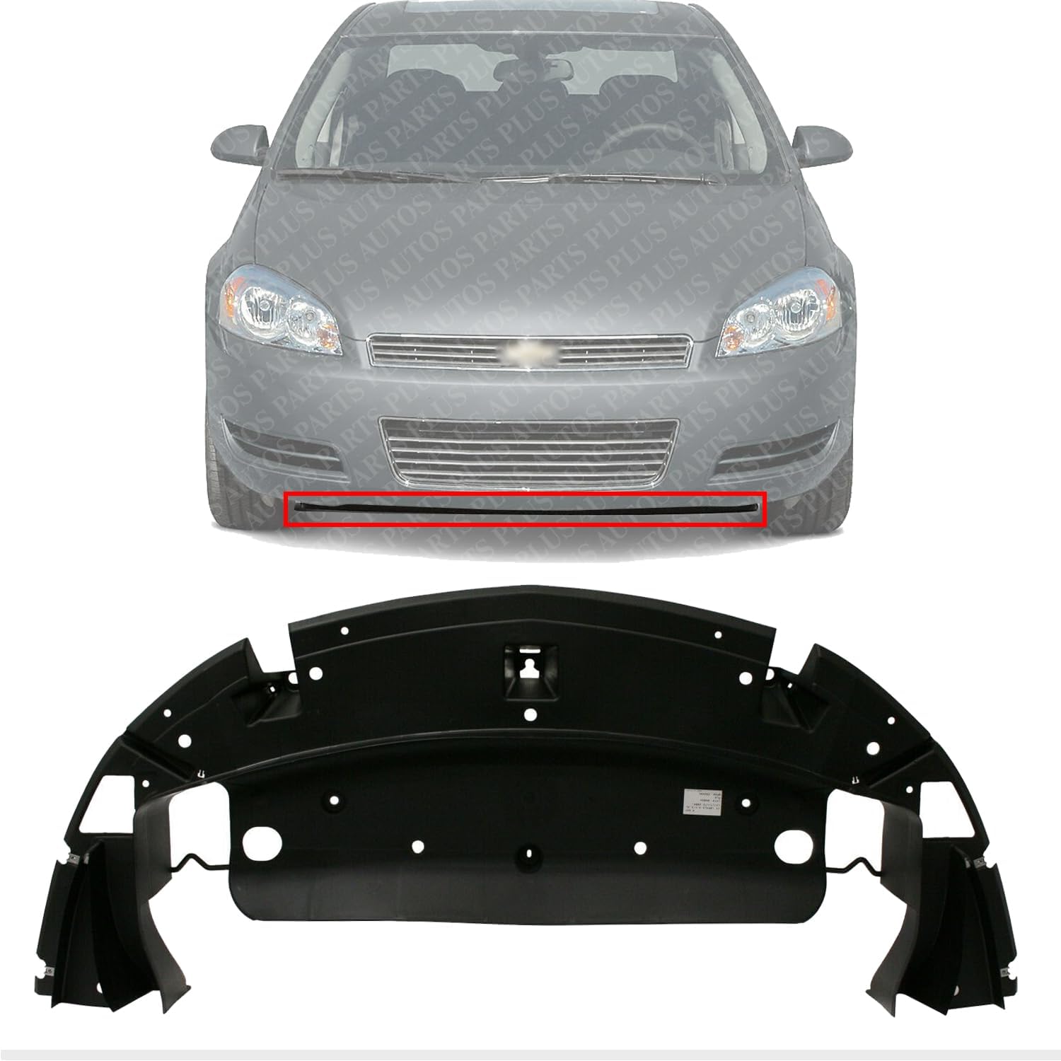 Front Lower Valance Air Deflector Textured Direct Replacement Compatible with 2006-2007 Chevrolet Monte Carlo / 2006-2013 Impala / 2014-2016 Impala Limited GM1007109 22744452