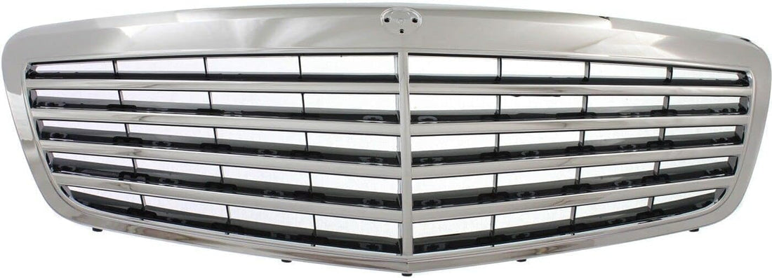 Front Grille Assembly Chrome Shell With Primed Insert Plastic Direct Replacement Compatible With 2010-2013 Mercedes Benz S-Class MB1200156 22188004839040