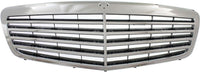 Front Grille Assembly Chrome Shell With Primed Insert Plastic Direct Replacement Compatible With 2010-2013 Mercedes Benz S-Class MB1200156 22188004839040