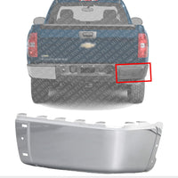 Rear Bumper End Cap Chrome Right Passenger Side Direct Replacement Compatible With 2007-2013 Chevrolet Silverado/GMC Sierra 1500/2007-2014 2500HD 3500HD GM1105149 15284308
