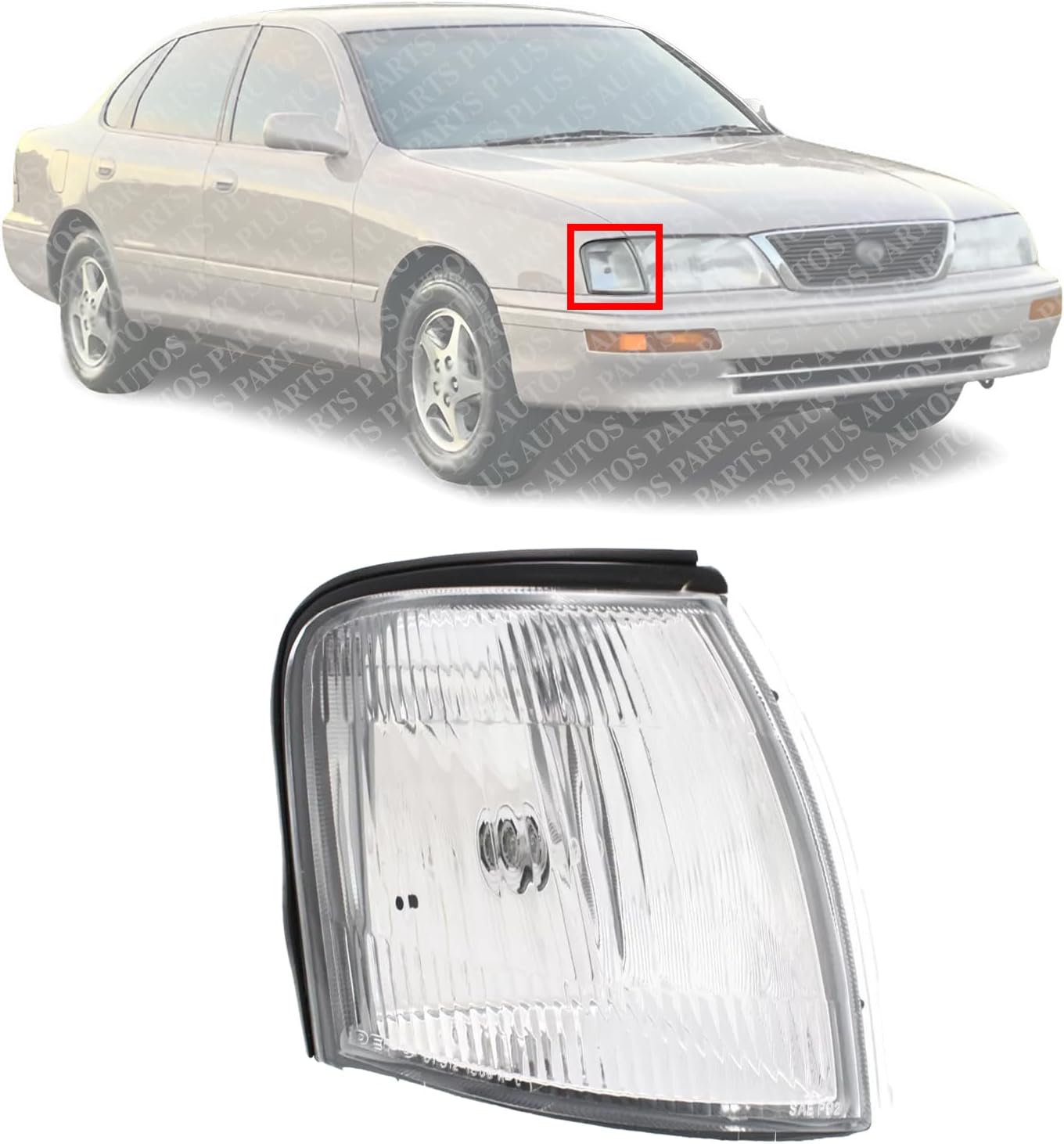 Front Corner Light Assembly Right Passenger Side Direct Replacement Compatible With 1995-1997 Toyota Avalon TO2521145 8161007010