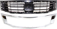Front Bumper Cover Primed + Grille Primed Shell & Insert with Chrome Molding Direct Replacement Compatible with 2008-2010 Honda Accord