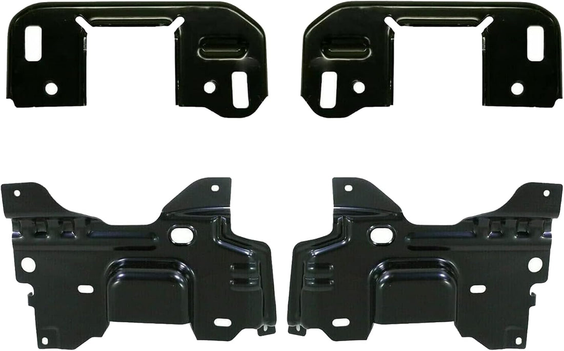Front Bumper Set Of 4 Bracket Left Driver & Right Passenger Side Direct Replacement Compatible With 2009-2014 Ford F-150 FO1066180 FO1067180 FO1066177 FO1067177 9L3Z5D058AA