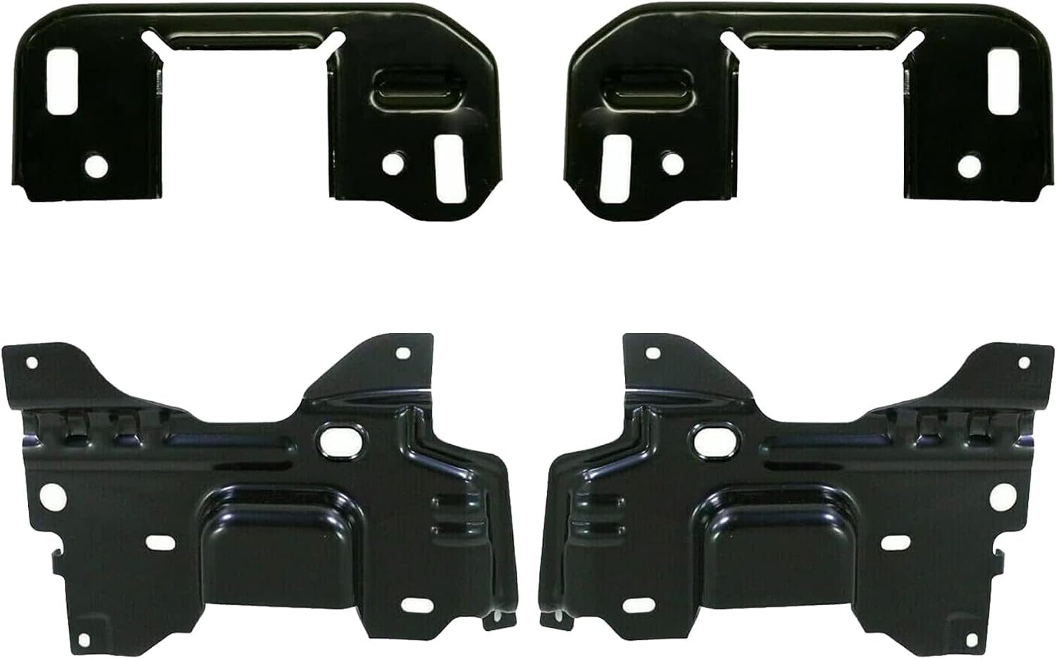 Front Bumper Set Of 4 Bracket Left Driver & Right Passenger Side Direct Replacement Compatible With 2009-2014 Ford F-150 FO1066180 FO1067180 FO1066177 FO1067177 9L3Z5D058AA