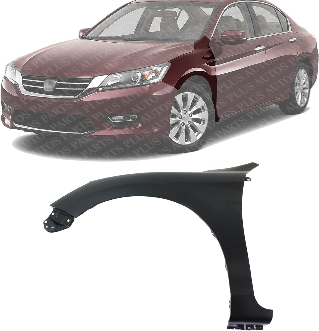 Front Fender Primed Steel Left Driver Side Direct Replacement Compatible With 2013-2017 Honda Accord HO1240185 60261T2FA90ZZ