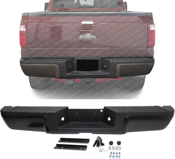 Step Bumper Assembly Primed Steel Without Object Sensor Holes Direct Replacement Compatible With 2013-2016 Ford F-Series Super Duty FO1103174 9C3Z17906APTM-PFM