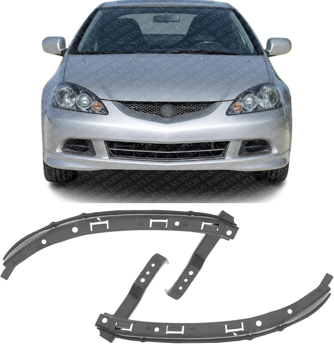 Set Of 2 Front Bumper Reinforcement Bracket Steel Right Passenger & Left Driver Side Direct Replacement Compatible With 2005-2006 Acura RSX AC1027103 AC1026103 71140S6M010 71190S6M010