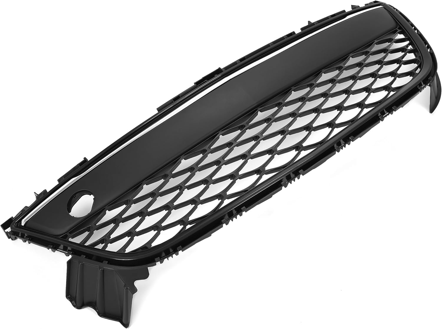 Front Bumper Grille Black With Chrome Trim Direct Replacement Compatible With 2010-2012 Mazda CX-7 MA1036121 EH44501T0H