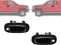 Set of 2 Front Exterior Door Handle Smooth Black with Keyhole Right & Left Side Direct Replacement Compatible with 1994-2001 Dodge Ram 1500/1994-2002 2500 3500 55275022-PFM