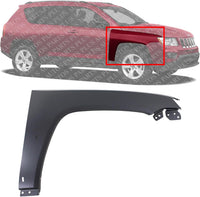 Front Fender Primed Steel Right Passenger Side Direct Replacement Compatible With 2011-2017 Jeep Compass CH1241276 68085303AB