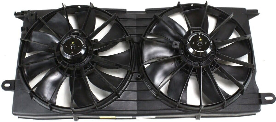 Front Radiator Cooling Dual Fan Shroud Assembly Plastic Direct Replacement Compatible with 2000-2005 Buick Lesabre/Pontiac Bonneville GM3115119 12487606