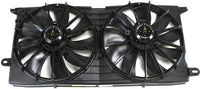 Front Radiator Cooling Dual Fan Shroud Assembly Plastic Direct Replacement Compatible with 2000-2005 Buick Lesabre/Pontiac Bonneville GM3115119 12487606