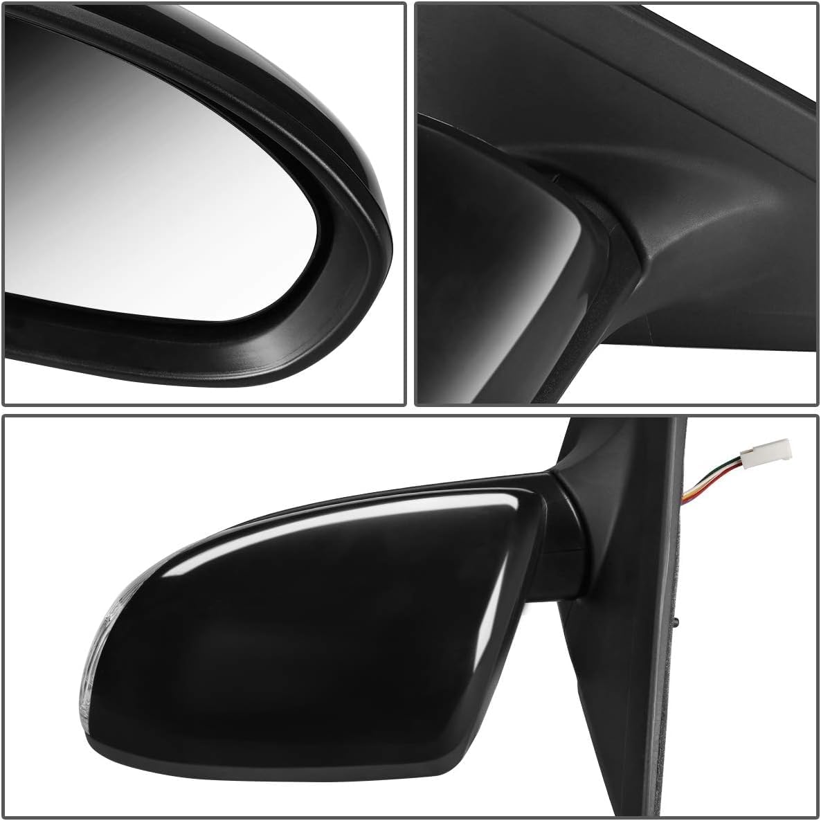 Front Power Mirror Manual Folding Non-Heated Primed Right Passenger Side Direct Replacement Compatible With 2014-2016 Mazda 3 MA1321179 BHS269121E-PFM BJT869121A