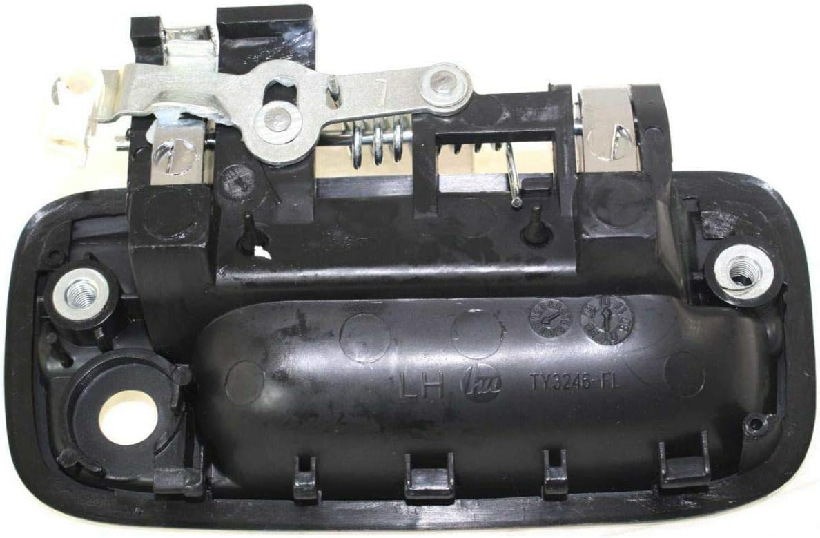 Front Exterior Door Handle Black Bezel with Chrome Lever Left Driver Side Direct Replacement Compatible with 1995-2004 Toyota Tacoma TO1310123 6922035030
