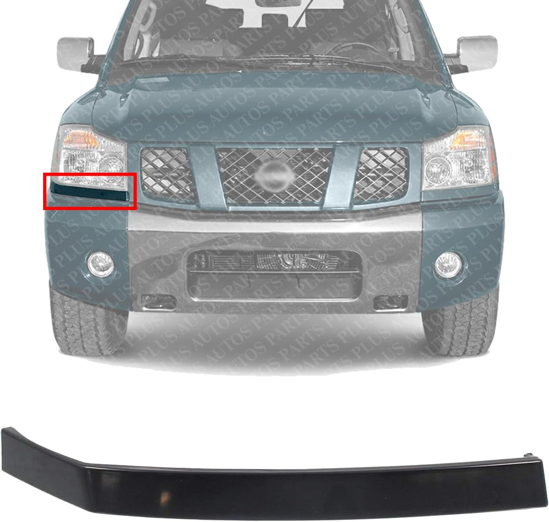 Front Bumper Filler Textured Right Passenger Side Direct Replacement Compatible With 2004-2015 Nissan Pathfinder Armada / 2004-2010 Titan NI1089107