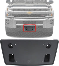 Front License Plate Bracket Direct Replacement Compatible with 2015-2019 Chevrolet Silverado 2500 3500HD GM1068157 22774440