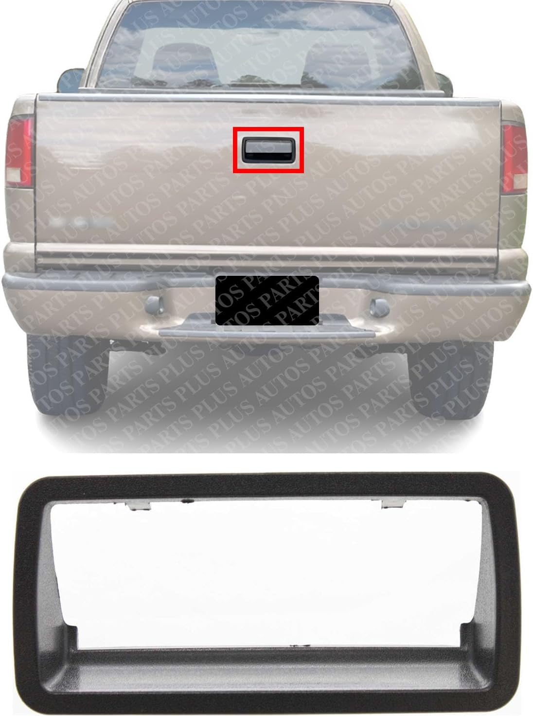 Tail Gate Door Handle Bezel Direct Replacement Compatible with 1994-2004 Chevrolet S10 GM1916103 15007219
