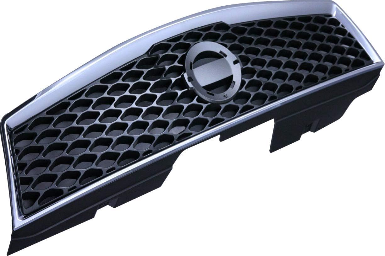 Front Grille Chrome Shell/Painted Dark Gray Insert Direct Replacement Compatible With 2007-2012 Nissan Sentra NI1200235 62070ZE90B