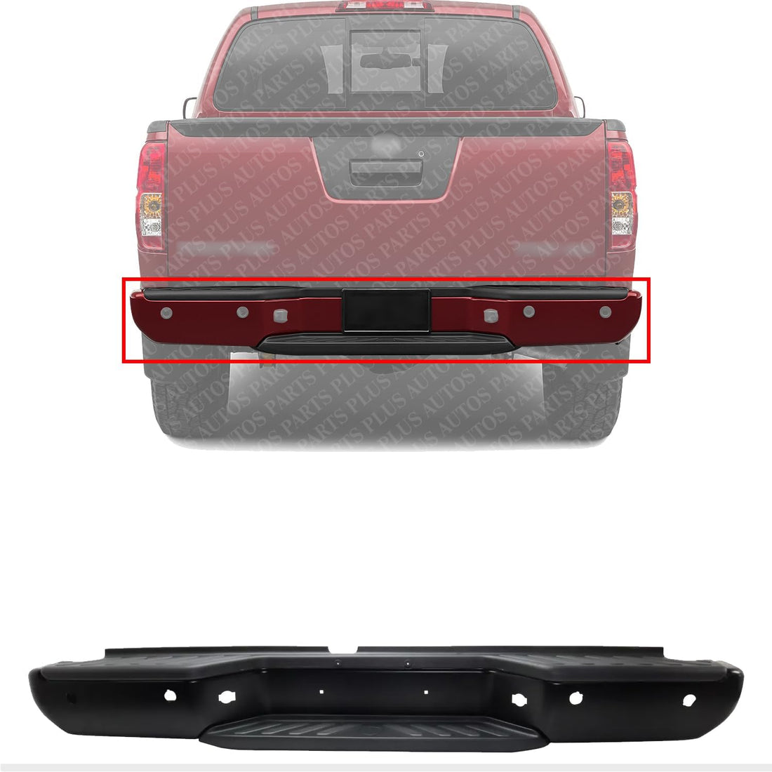 Rear Step Bumper Powdercoated Black Steel Direct Replacement Compatible With 2013-2021 Nissan Frontier NI1103126 850229BF1E-PFM