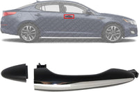 Front Exterior Door Handle + Cover Primed Right Passenger Side with Chrome Trim Without Keyhole Direct Replacement Compatible with 2012-2015 Kia Optima 826514C010-PFM 826622T000