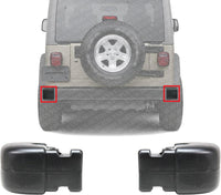 Set Of 2 Rear Bumper End Cap Primed Plastic Left Driver & Right Passenger Side Direct Replacement Compatible With 1997-2006 Jeep Wrangler CH1105140 CH1104140 55078139AA